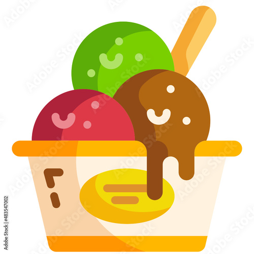 ice cream flat icon