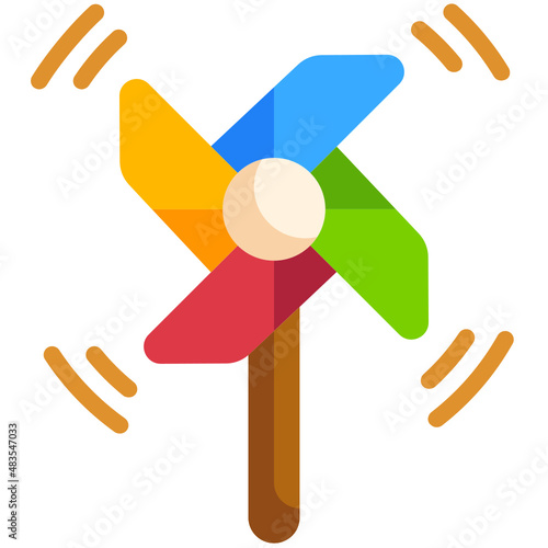 pinwheel flat icon