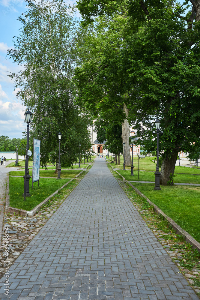 A beautiful alley without people in summer A beautiful alley without people in summer