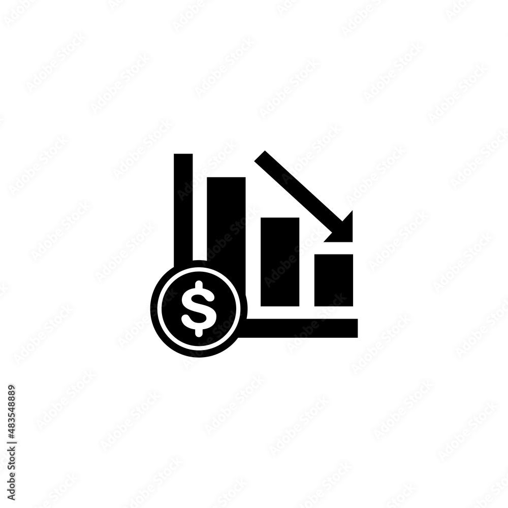 Price reduction simple flat icon vector illustration. Cost reduction icon Price reduction simple flat icon vector illustration. Cost reduction icon