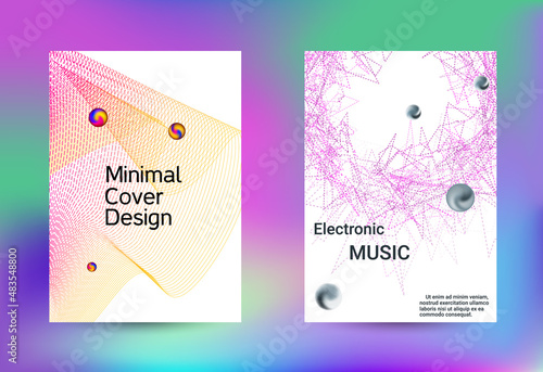 Minimum coverage of a vector. Cover design. Set of modern abstract musical backgrounds. Sound flyer for creating a fashionable cover, banner, poster, booklet...