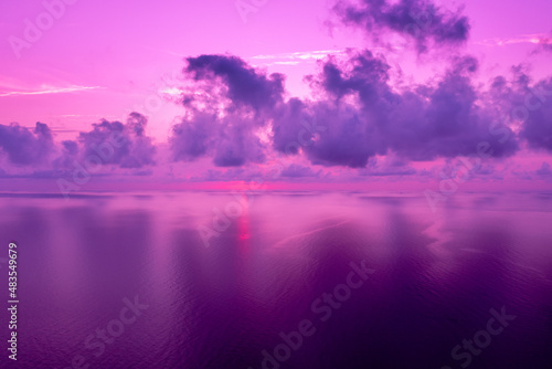 Seascape in the morning colored in trendy velvet violet color