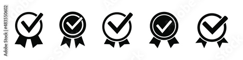 Approved icon, vector isolated illustration. Quality guarantee icon in trendy flat style design. Vector graphic illustration. Suitable for website design, logo, app, and ui.