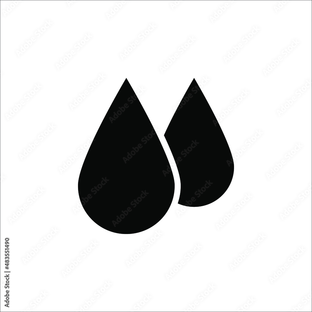 Water drops vector icon. flat vector simple element illustration on white background Water drops vector icon. flat vector simple element illustration on white background