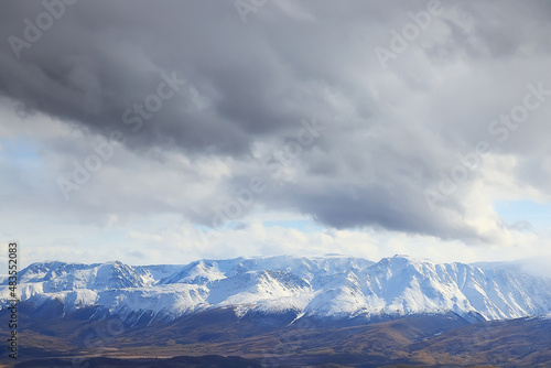 mountains snow altai landscape, background snow peak view