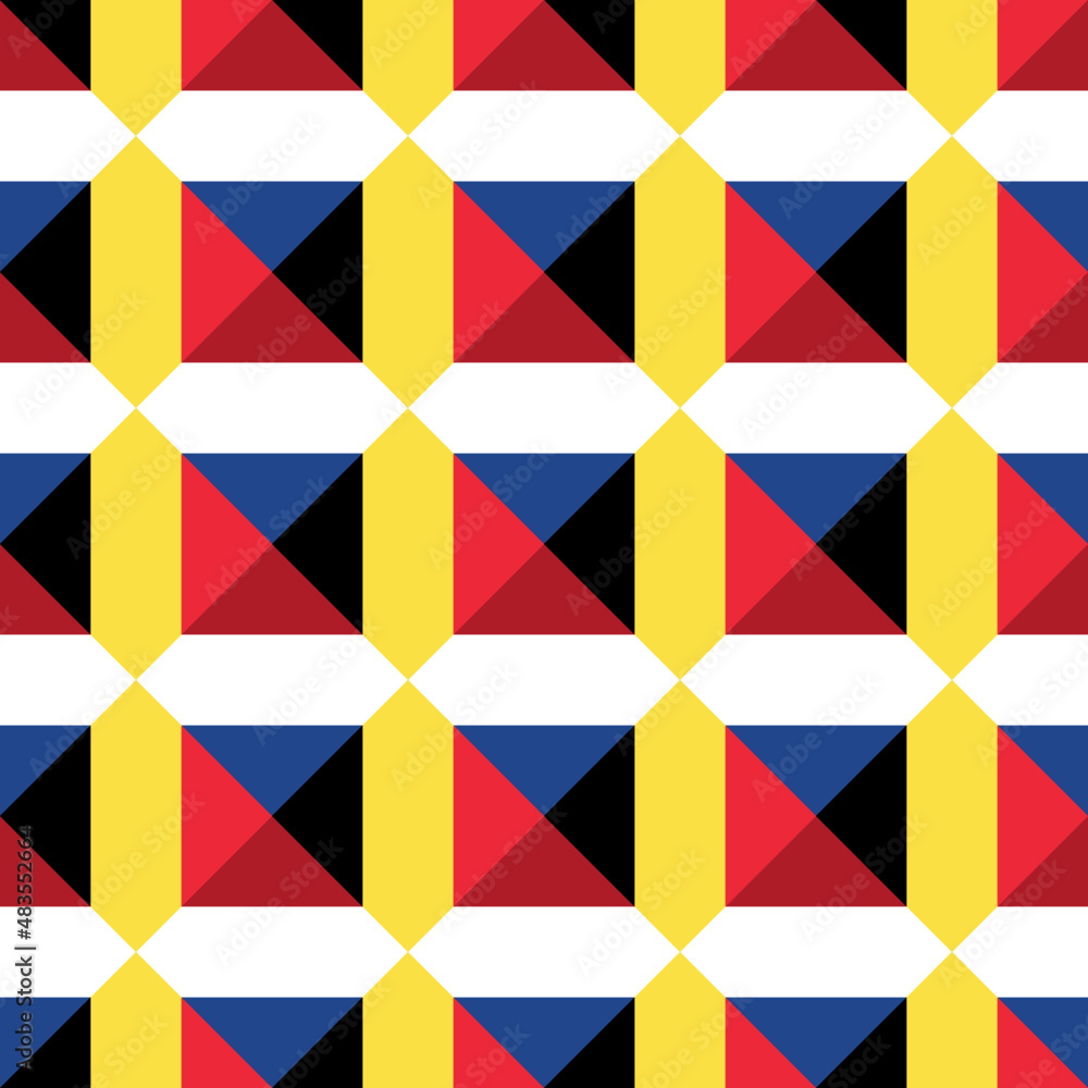 seamless pattern of netherlands and belgium flags. vector illustration
