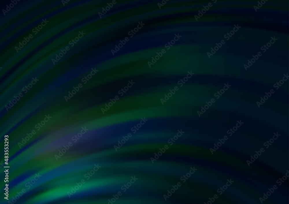 Dark Green vector background with abstract lines.