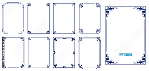 set of vintage decorative frames or vintage rectangle ornaments or calligraph frame retro style or decorative border concept. eps vector