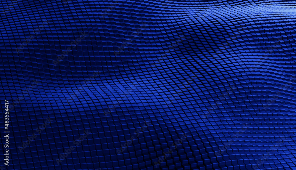 Fototapeta premium Abstract futuristic surface hexagon pattern with blue light rays