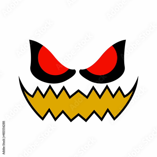 Angry monster face design vector drawn