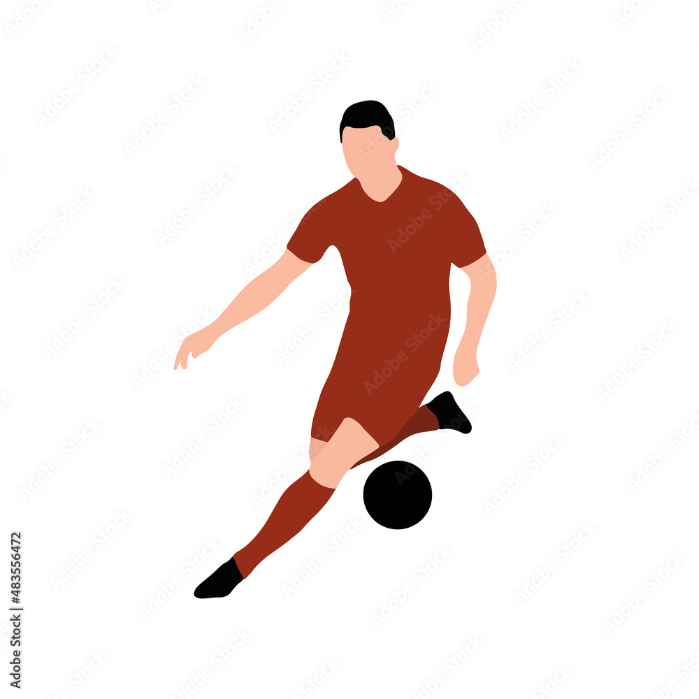 Football player - Man playing football on a white background - vector illustration	