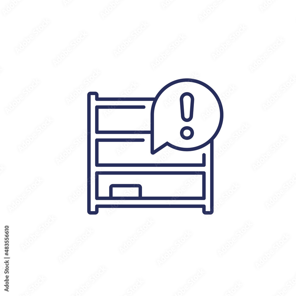 empty inventory or shelves line icon empty inventory or shelves line icon