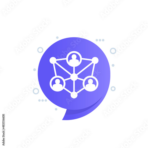 holacracy icon, method of decentralized management vector