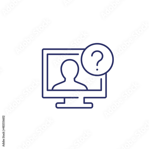 explainer video, instruction line icon
