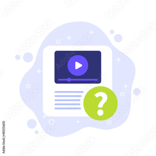 explainer video icon, vector illustration
