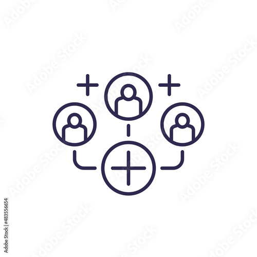 refer a friend, referrals icon, line vector