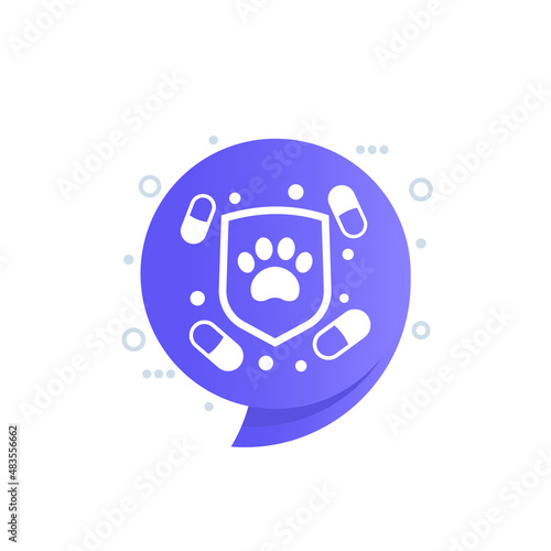 pills for pets, antiviral medicine vector icon