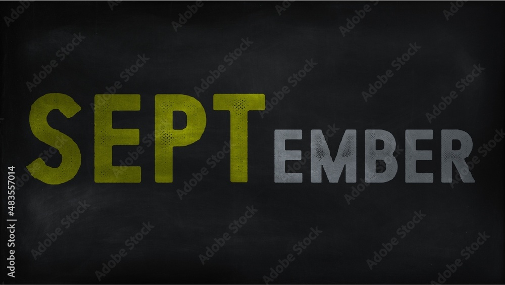 SEPTEMBER on chalk board
