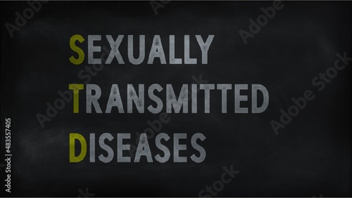  SEXUALLY TRANSMITTED DISEASES (STD) on chalk board 