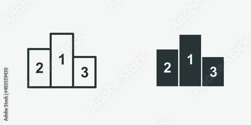 podium, pedestal, prize, champion icon vector. championship, competition sign. 