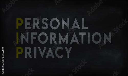 PERSONAL INFORMATION PRIVACY (PIP) on chalk board