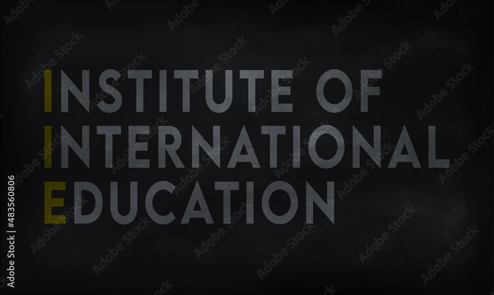 INSTITUTE INTERNATIONAL OF EDUCATION (IIE) on chalk board INSTITUTE INTERNATIONAL OF EDUCATION (IIE) on chalk board