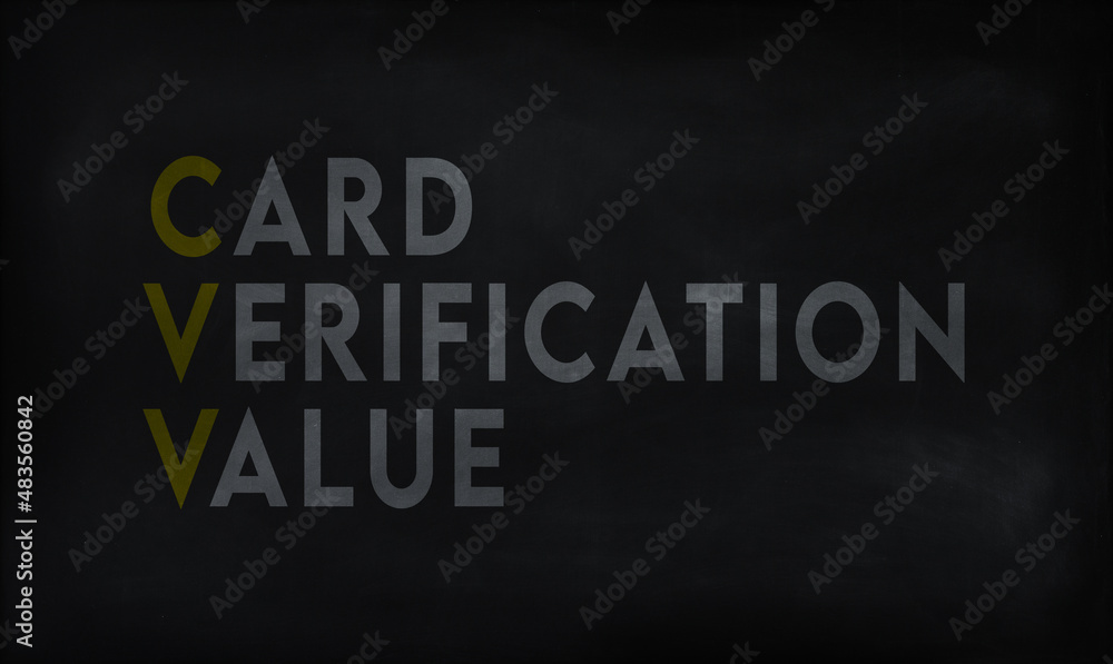 CARD VERIFICATION VALUE (CVV) on chalk board CARD VERIFICATION VALUE (CVV) on chalk board