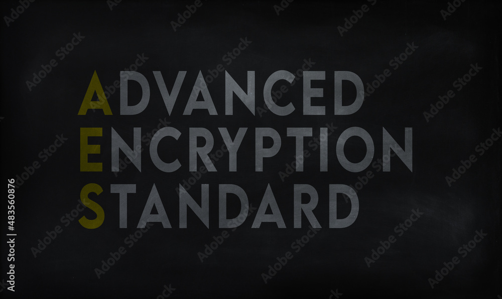 ADVANCED ENCRYPTION STANDARD (AES) on chalk board ADVANCED ENCRYPTION STANDARD (AES) on chalk board