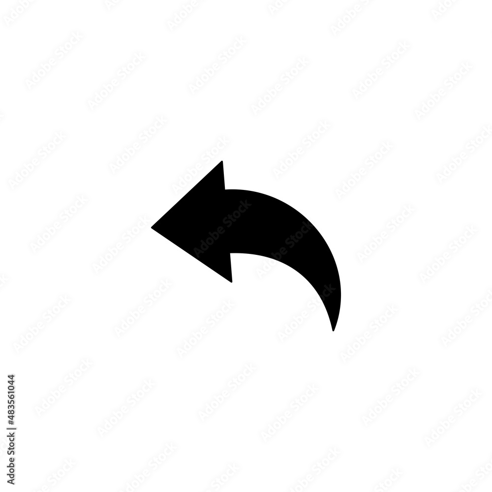 Arrow to the left simple flat icon vector. Arrow icon vector Arrow to the left simple flat icon vector. Arrow icon vector