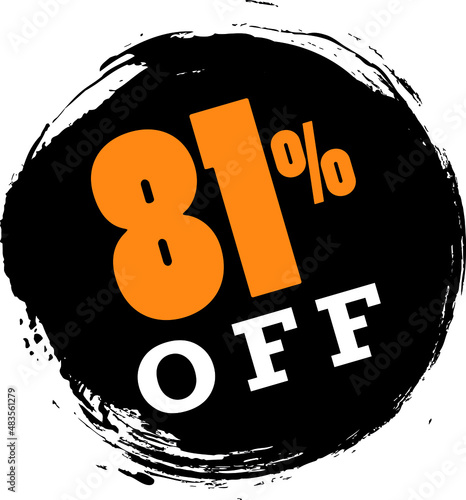 81% eighty one percent off tag label sale black friday circular black brushstroke