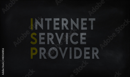 INTERNET SERVICE PROVIDER (ISP) on chalk board 