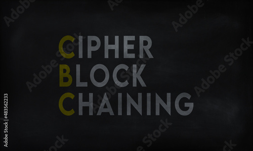 CIPHER BLOCK CHAINING (CBC) on chalk board 