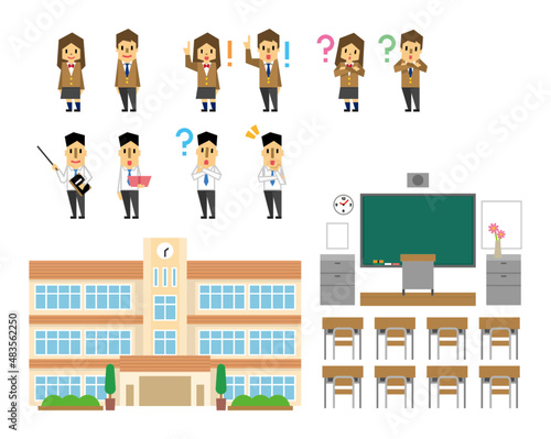 角人間　人物　アイコン　学校