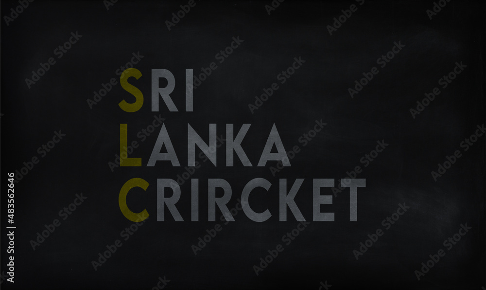 SRI LANKA CRICKET (SLC) on chalk board SRI LANKA CRICKET (SLC) on chalk board
