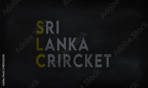  SRI LANKA CRICKET  SLC  on chalk board 
