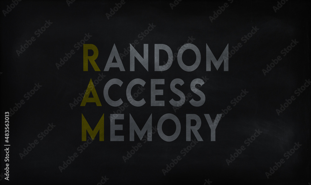 RANDOM ACCESS MEMORY (RAM) on chalk board RANDOM ACCESS MEMORY (RAM) on chalk board