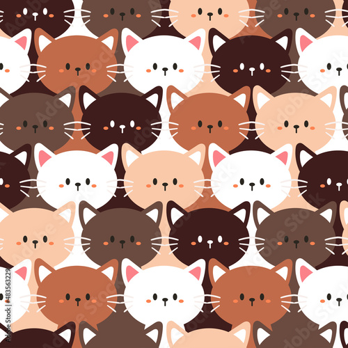 seamless pattern cute cartoon cat. for kids wallpaper, fabric print, gift wrapping paper