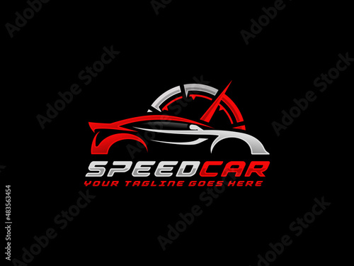 Automotive logo design vector illustration. Car logo vector. Speed racing car logo vector