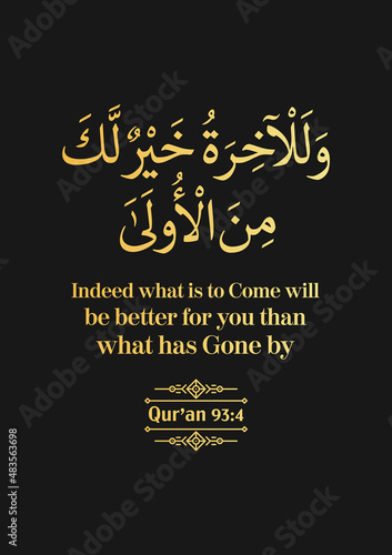 Indeed what is to Come will be better for you than what has Gone by - Qur'an (93:4)