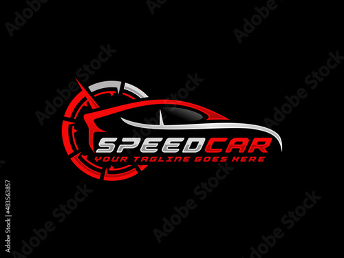 Automotive logo design vector illustration. Car logo vector. Speed racing car logo vector © sadajiwa