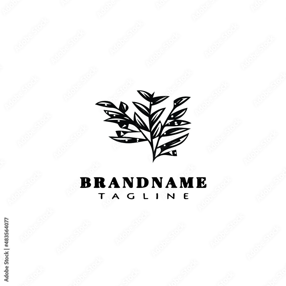 eucalyptus plant logo cartoon icon design template black isolated vector illustration eucalyptus plant logo cartoon icon design template black isolated vector illustration