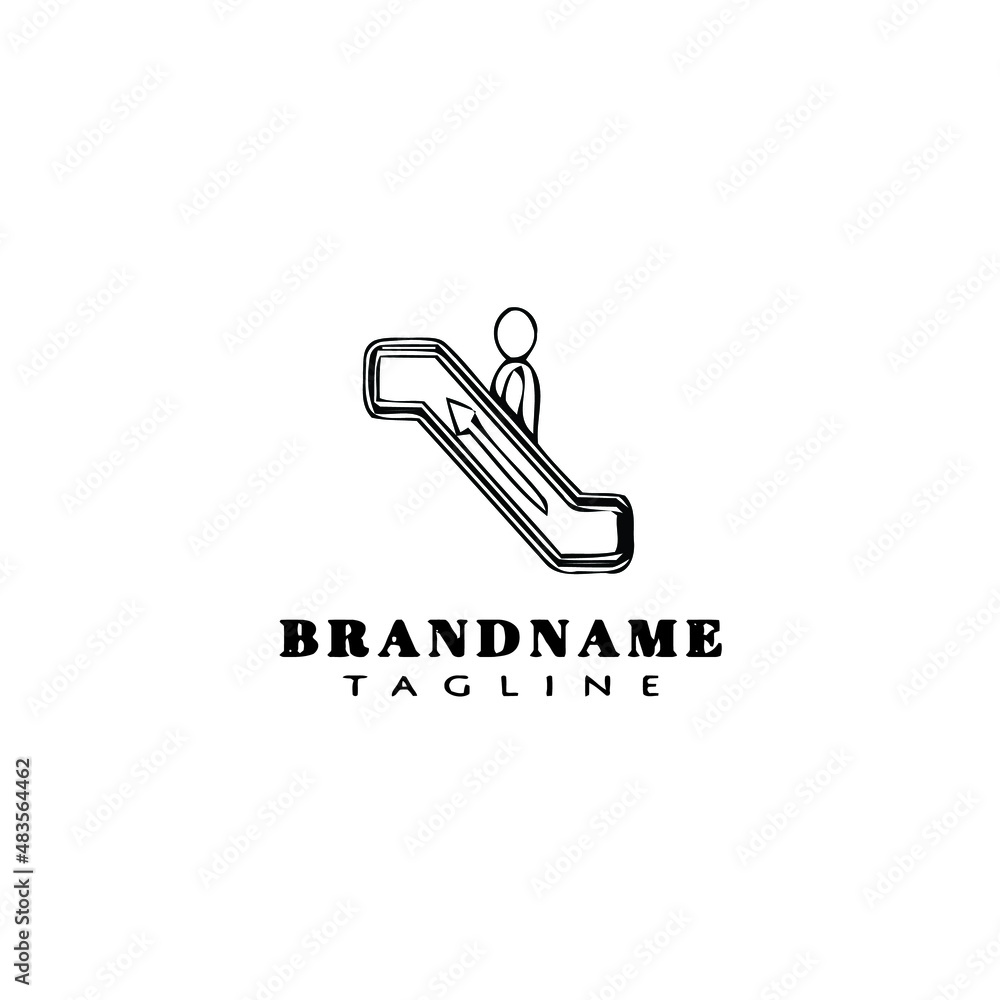 escalator logo cartoon icon design template black isolated vector escalator logo cartoon icon design template black isolated vector