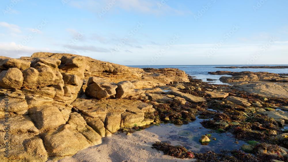 Rocky coast of Le Guilvinec in Brittany region