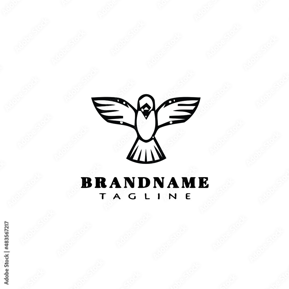 Fototapeta premium bird logo cartoon icon design template black isolated vector retro