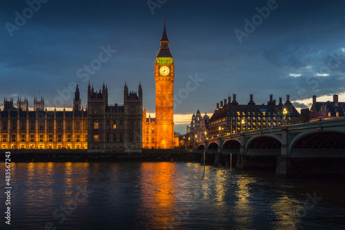 View on old London City centre over river Thames, London, United Kingdom