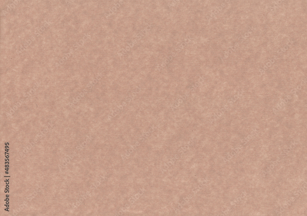 Fototapeta premium Rectangular brown craft paper background with heterogeneous texture. Blank backdrop with copy space for text. Cardboard sheet, recycled paper to create natural ecological zero waste design