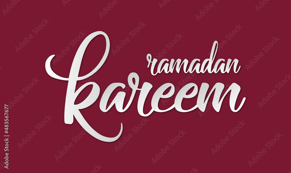 Ramadan Kareem greeting beautiful lettering with beautiful background,An Islamic greeting text in English for holy month 