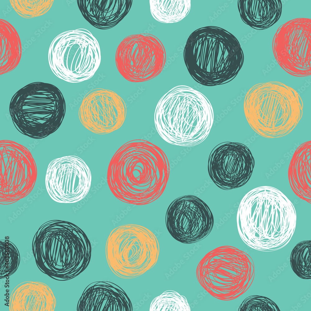 Seamless texture with funny polka dots. Seamless texture with funny polka dots.
