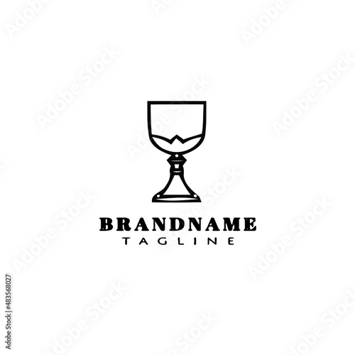 jewish goblet logo cartoon design template icon black isolated vector illustration