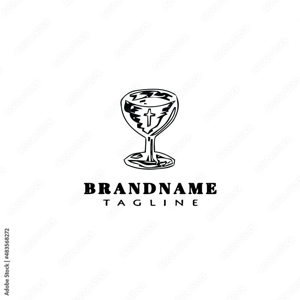 jewish goblet logo cartoon design template icon black isolated vector illustration jewish goblet logo cartoon design template icon black isolated vector illustration